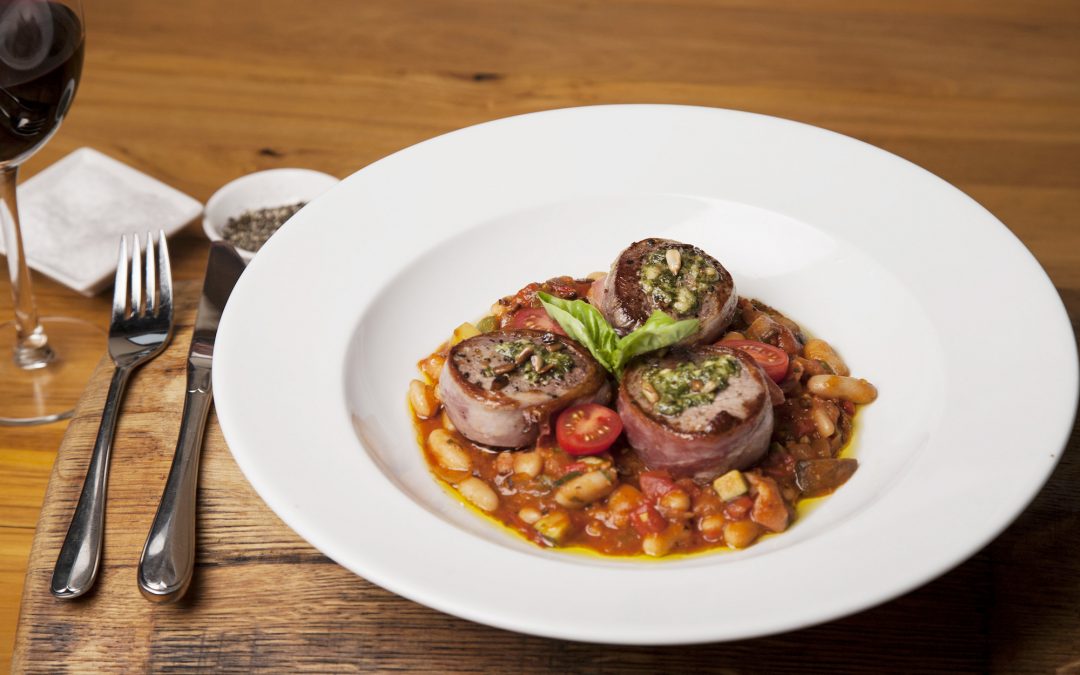 Fennel-dusted Cervena venison medallions and cannellini beans