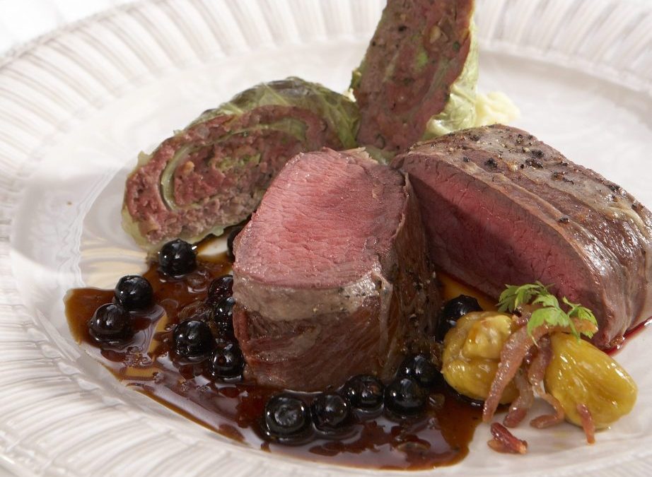 Loin of Venison in Black Forest Ham with Chestnut and Cabbage_Loin_Graham Brown_Photo